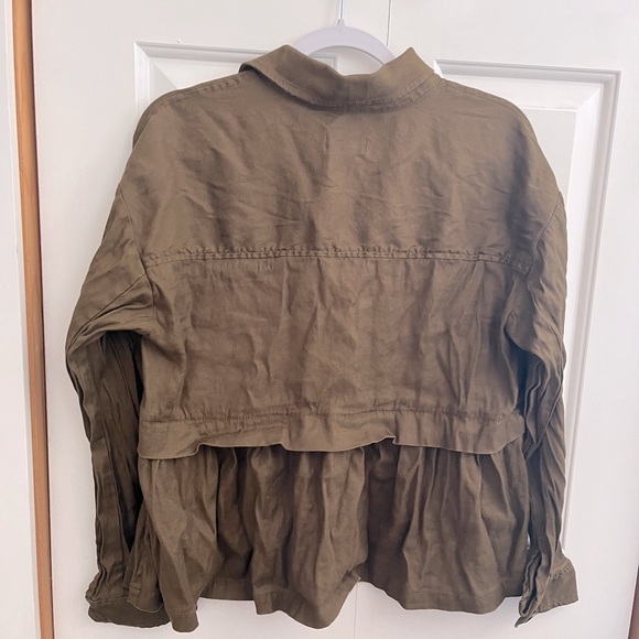 Maeve Flounced Utility Shirt Jacket - Picture 6 of 7